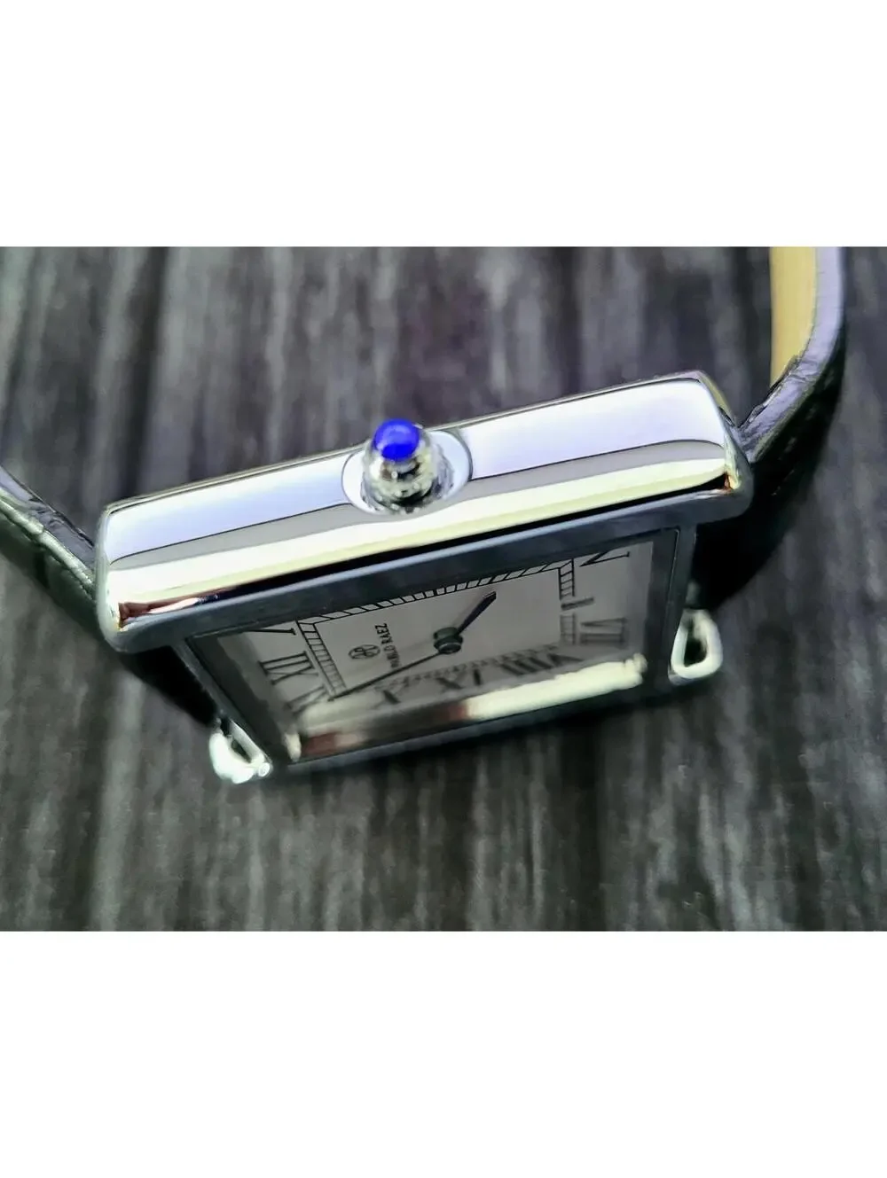 Pablo‎ Raez Mens Silver Tank Swiss Style Watch 40mm Large